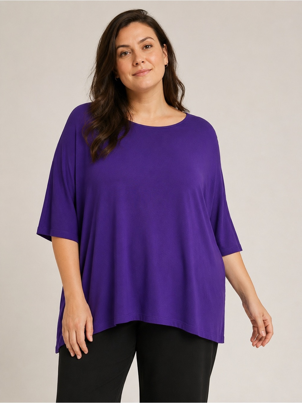 Eileen Fisher Purple Oversized Boxy Tunic Tee